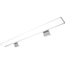 Längliche LED-Leuchte mit silberfarbenen Halterungen