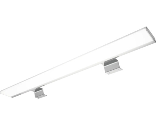 Längliche LED-Leuchte mit silberfarbenen Halterungen