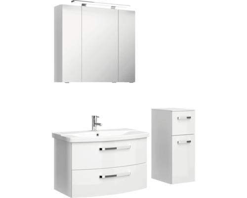 Badezimmer-Set mit Spiegelschrank, Waschtisch und Unterschrank