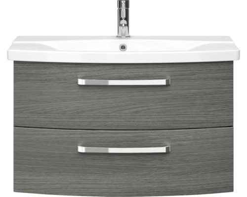 Waschtischunterschrank mit zwei Schubladen und Aufsatzwaschbecken
