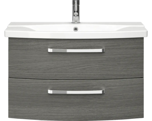 Meuble sous-lavabo avec deux tiroirs, lavabo et robinetterie