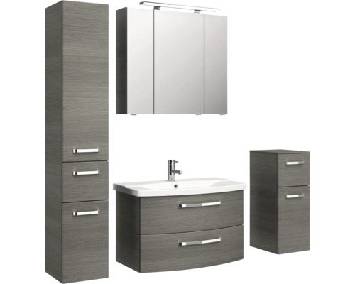 Badezimmerset mit Waschtisch, Spiegelschrank und Hochschrank