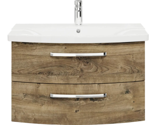 Waschtischunterschrank mit Waschbecken und zwei Schubladen