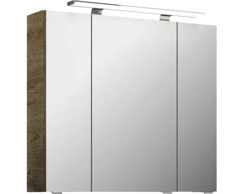 Spiegelschrank mit drei Türen und Beleuchtung für das Badezimmer