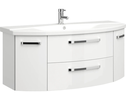 Waschtisch mit Unterschrank, zwei Schubladen und einem Hahn