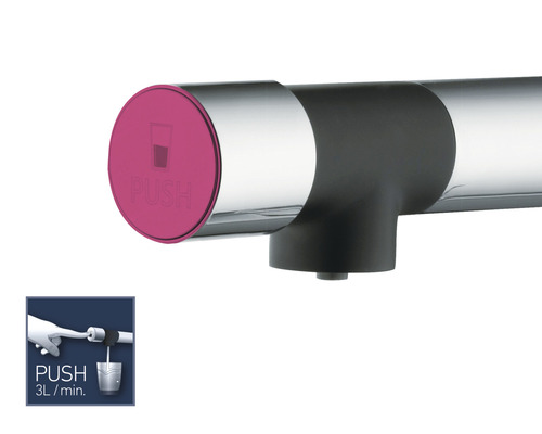 Wasserhahn mit Druckknopf zur Wasserentnahme