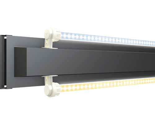 LED-Leuchten mit Befestigung an einer grauen Konstruktion