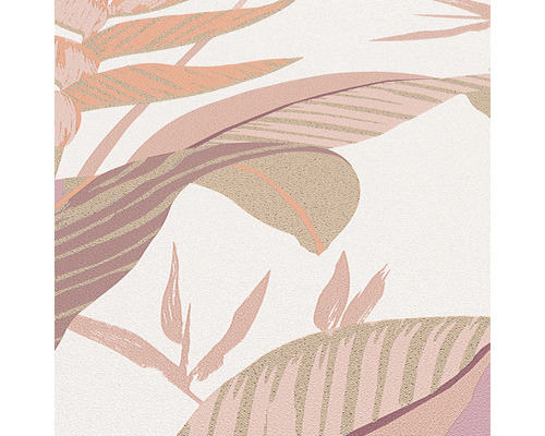 Tapete mit floralem Muster aus Blättern und Blüten