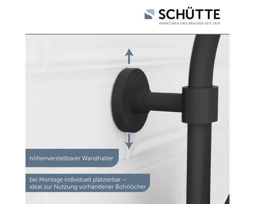 Höhenverstellbare Duschstange mit Wandhalterung