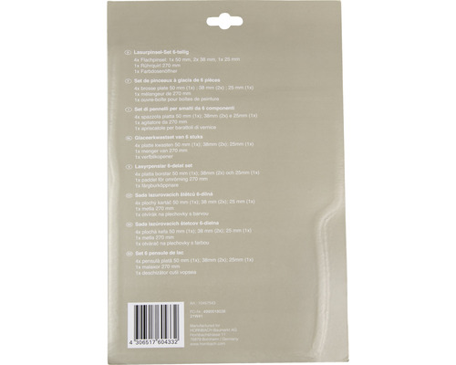 Set de pinceaux à glacis de 6 pièces, avec quatre brosses plates, un mélangeur et un ouvre-boîte pour boîtes de peinture