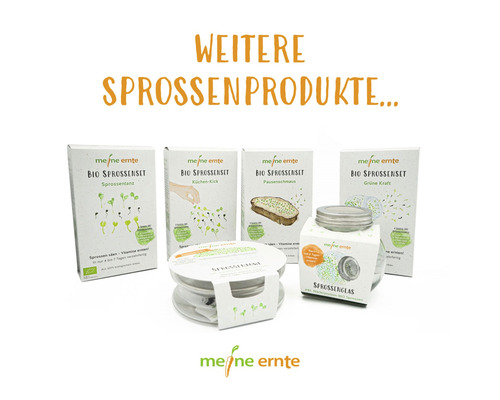 Meine Ernte Bio Sprossensets und Sprossenglas Produktübersicht