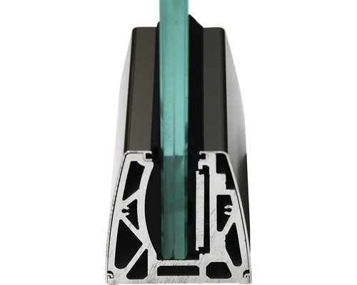 Coupe transversale d''un châssis de fenêtre avec verre