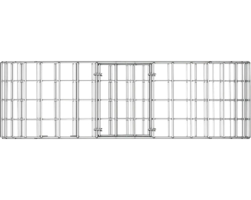 Abbildung eines Metallgerätehauses mit Tür