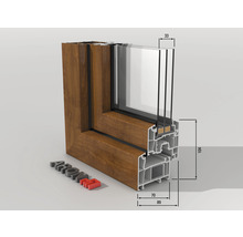 Kunststofffenster 2-flg. ARON Basic weiß/golden oak 1050x500 mm-thumb-2