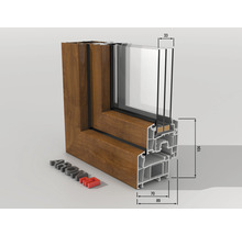 Fenêtre en PVC 1 battant verre de sécurité trempé ARON Basic blanc/golden oak 600x1650 mm tirant gauche-thumb-3