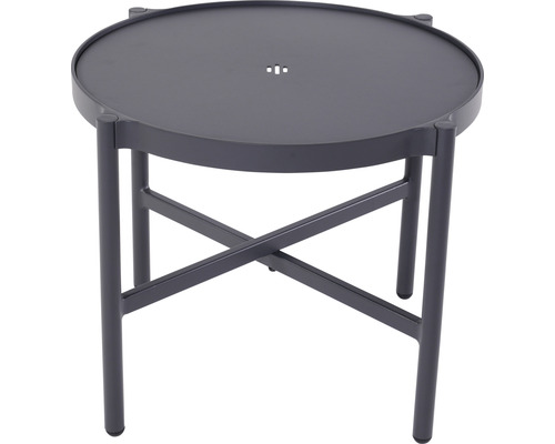 Table d''appoint ronde en métal avec piètement en croix