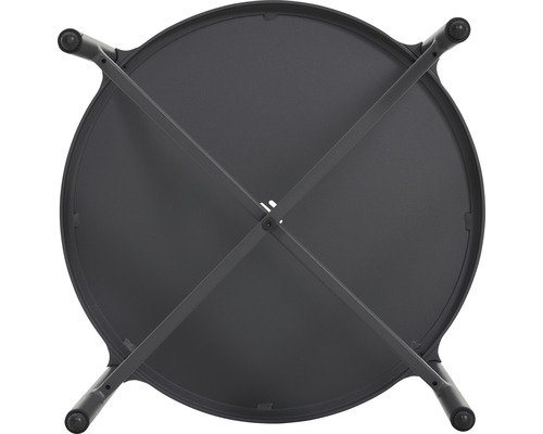 Vue de dessous d''une table ronde avec pieds en métal