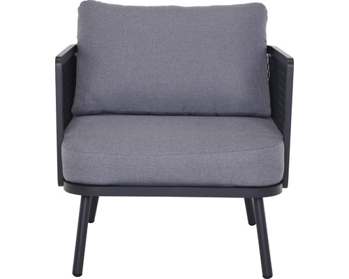 Chaise de jardin avec coussin et cadre en aluminium