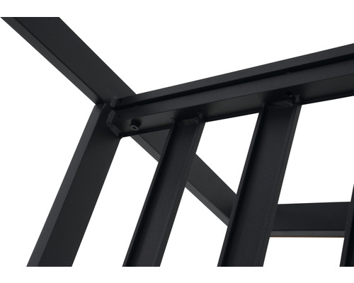 Vue détaillée d''un cadre métallique noir avec des vis