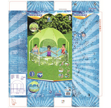 Verpackung eines Bestway Planschbeckens mit Sonnendach für Kinder