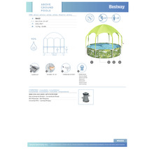 Bestway Aufstellpool mit Sonnendach, Durchmesser 244 Zentimeter