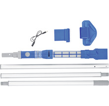 Nettoyeur de piscine sans fil avec brosse, câble d''alimentation et manche télescopique