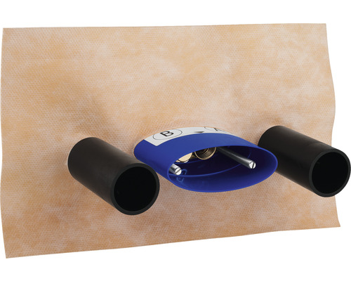 Manchette d''étanchéité avec raccords de tuyaux et élément d''étanchéité pour le passage de tuyaux