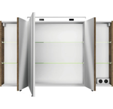 Badmöbel-Set Pelipal Serie 4010 BxHxT 120,5 x 200 x 48 cm Frontfarbe eiche ribbeck Badmöbelset 4-teilig mit Waschtisch Keramik weiß und Keramik-Waschtisch Waschtischunterschrank Spiegelschrank mit LED-Beleuchtung