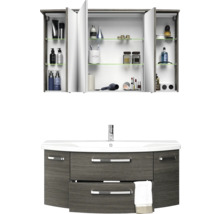 Badezimmerset mit Waschbeckenunterschrank, Waschbecken und Spiegelschrank