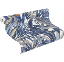 Papier peint intissé 689501 Rhapsody feuilles bleu