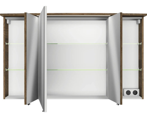 Offener Spiegelschrank mit Fachböden