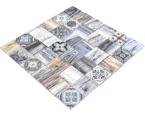 Motif de carreaux de mosaïque carrés avec différents designs et textures
