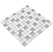 Mosaikfliese aus Glas und Naturstein