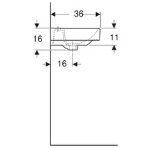 Dessin technique d''un lavabo avec indications de dimensions