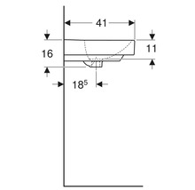 Dessin technique d''un lavabo avec dimensions