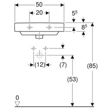Schéma technique avec indications de dimension