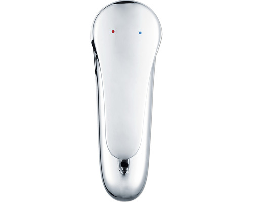 Chromfarbener Wasserhahn mit Temperaturanzeige