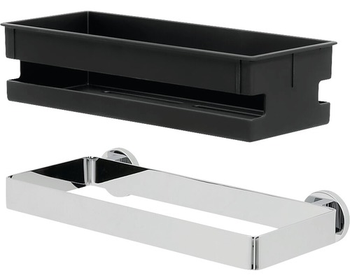 Duschablage und Handtuchhalter zur Badaufbewahrung