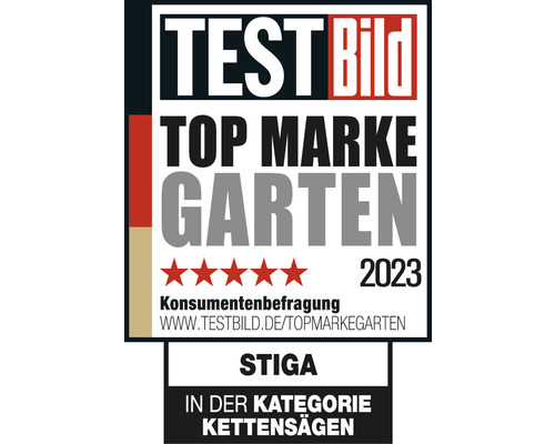Test Bild Top Marke Garten 2023 Auszeichnung für Stiga Kettensägen