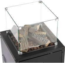 Windschutz aus Glas für eine Feuerstelle