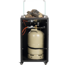 Gasfeuerstelle mit Gasflasche im Gehäuse