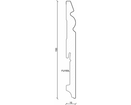 Tringle profilée mesurant 150 sur 15 millimètres