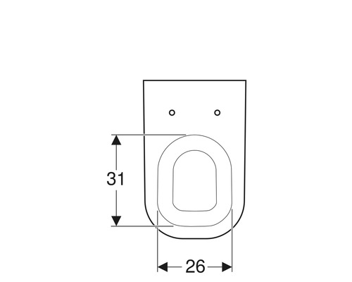 Technische Zeichnung eines WCs mit Maßangaben