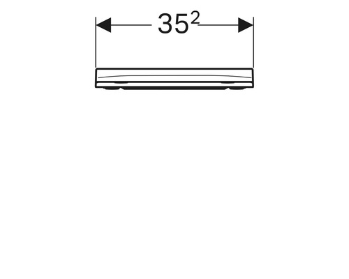 Schéma technique d''un siège de WC avec cote de 352