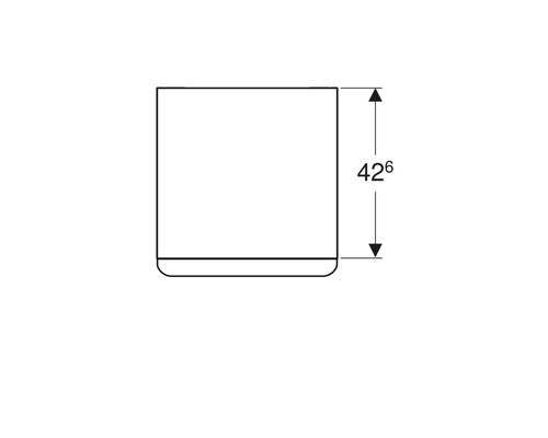Dessin technique d''un objet rectangulaire d''une hauteur de 426 millimètres