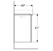 Meuble sous vasque GEBERIT Smyle Square tirant gauche pour lave-mains 49,2 cm blanc 500.364.00.1