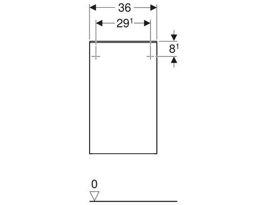 Dessin technique d''un objet rectangulaire avec des dimensions en centimètres