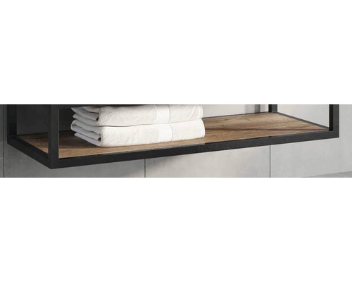 Étagère murale avec étagère en bois et serviettes