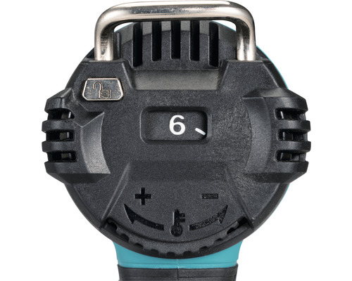 Nahaufnahme des Temperaturreglers einer Heißluftpistole