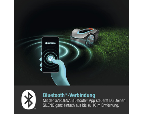 Gardena Sileno Mähroboter gesteuert per Smartphone App via Bluetooth